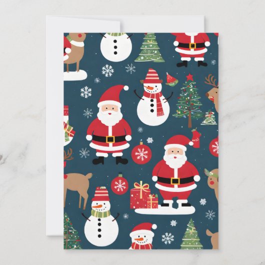 Kerstontbijt met Santa Snowman bomen Kaart (Achterkant)