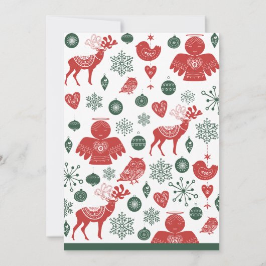 Kerstontbijt Mooi Noords Patroon Groen Kaart (Achterkant)