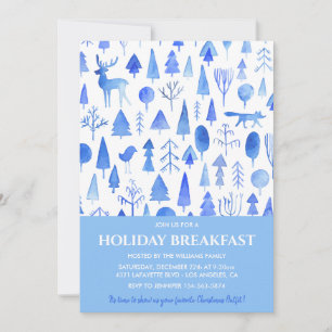 Kerstontbijt nodigen mooie Waterverf uit Kaart