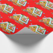 Kerstontbijt op rood cadeaupapier (Hoek)