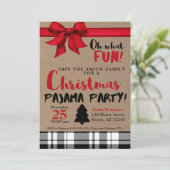 Kerstontbijt Pajama-feestdag uitnodiging (Staand voorkant)