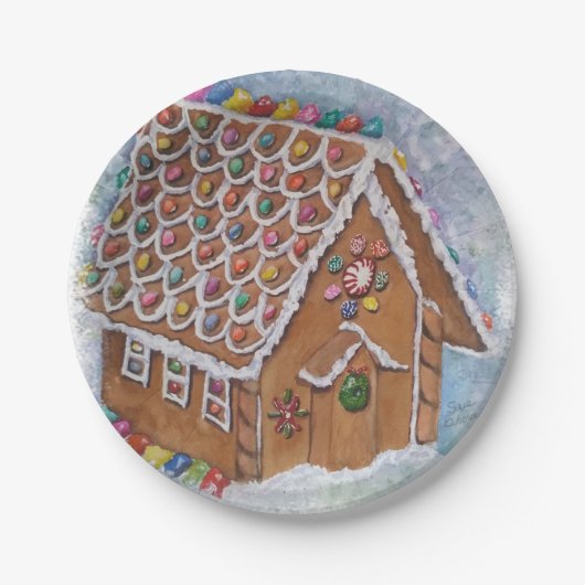 kerstontbijt papieren bordje (Voorkant)