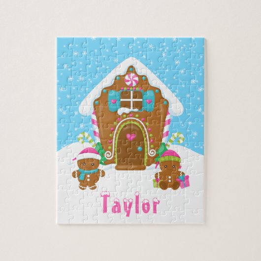 Kerstontbijt Roze en Blauw Legpuzzel (Verticaal)