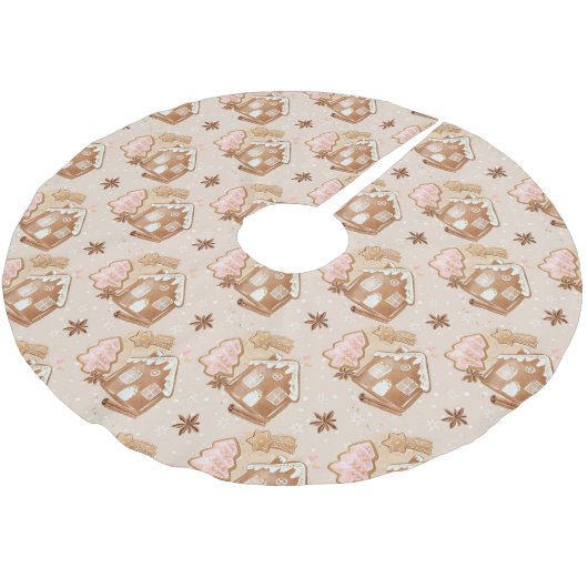 Kerstontbijt, roze koekjes, bruin kerstboom rok (Gekanteld)