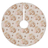 Kerstontbijt, roze koekjes, bruin kerstboom rok (Voorkant)