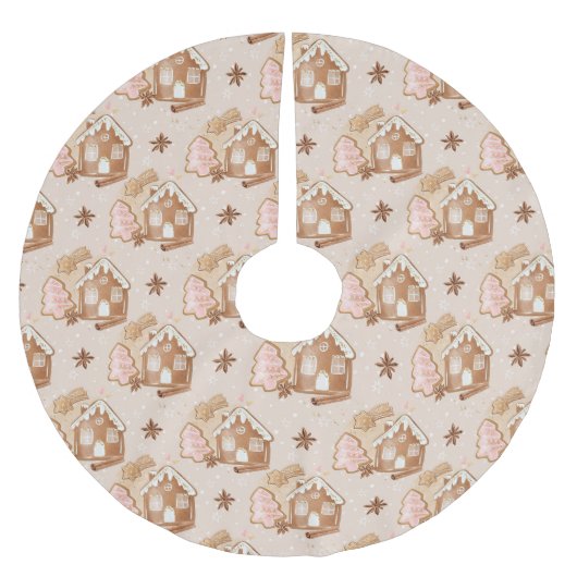 Kerstontbijt, roze koekjes, bruin kerstboom rok (Voorkant)