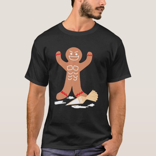 kerstontbijt Spierbrood Man Icking Abs Design T-shirt (Voorkant)