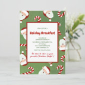 Kerstontbijt Uitnodiging Santa Barley suiker (Staand voorkant)