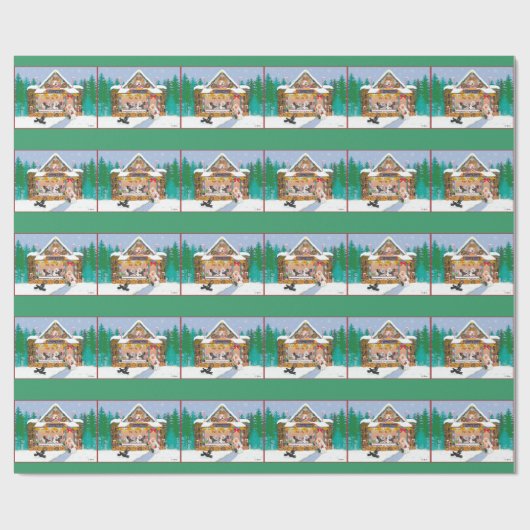 kerstontbijtbroden cadeaupapier (Vlak)