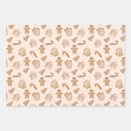 kerstontbijtbrood Man van snoeprietjes Inpakpapier Vel (Voorkant 3)