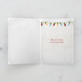 Kerstontbijtbroodhuis met familienaam feestdagen kaart (Binnen)