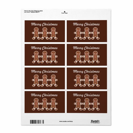 kerstontbijtetiketten etiket (Full Sheet)