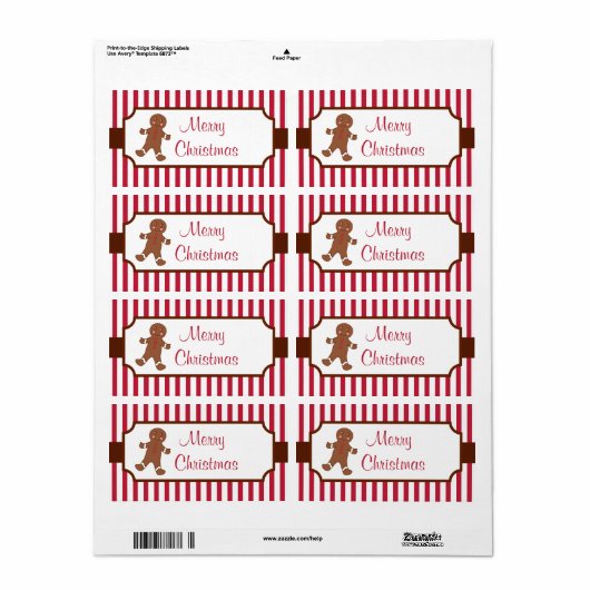 kerstontbijtetiketten etiket (Full Sheet)