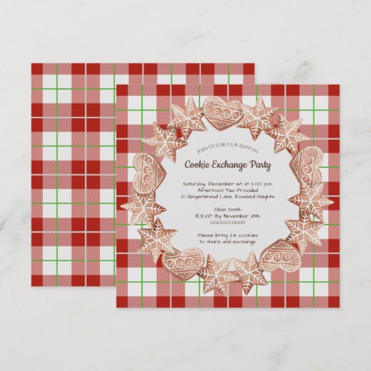 Kerstontbijtfeestdag Koekjesruil Kaart (Voorkant / Achterkant)