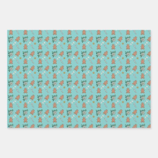 kerstontbijtkoek, bogen en snoeprietjes inpakpapier vel (Voorkant 2)