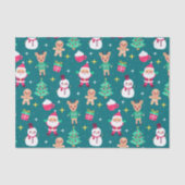 kerstontbijtkoek, cacao, rendier en kerstman tissuepapier (Voorkant)