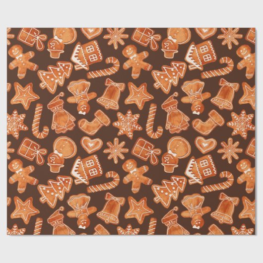 kerstontbijtkoek cadeaupapier (Vlak)