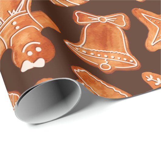 kerstontbijtkoek cadeaupapier (Rol Hoek)