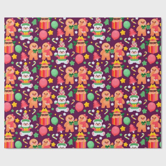 kerstontbijtkoek cadeaupapier (Vlak)