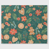 kerstontbijtkoek cadeaupapier (Vlak)