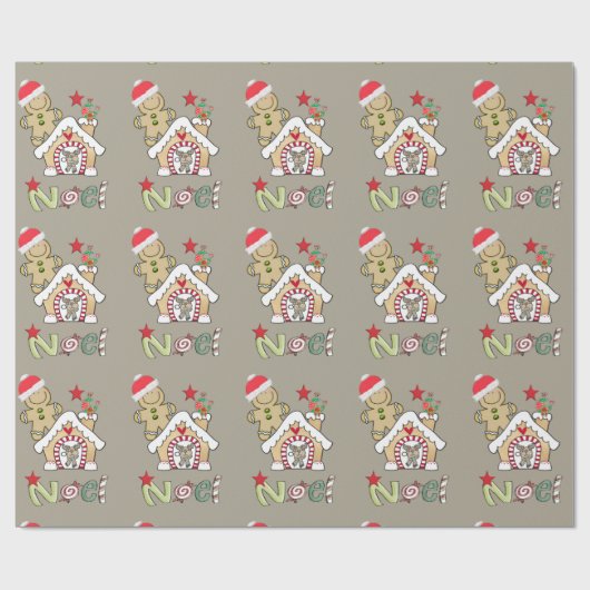 kerstontbijtkoek cadeaupapier (Vlak)