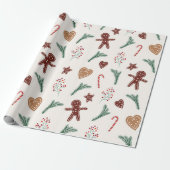 kerstontbijtkoek cadeaupapier (Uitgerold)