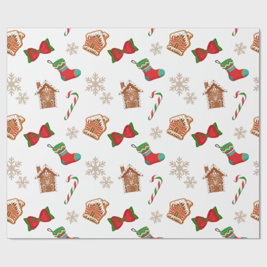 kerstontbijtkoek cadeaupapier (Vlak)