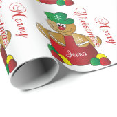 kerstontbijtkoek cadeaupapier (Rol Hoek)