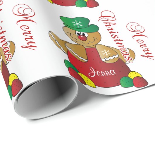 kerstontbijtkoek cadeaupapier (Rol Hoek)