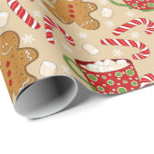 kerstontbijtkoek cadeaupapier (Rol Hoek)