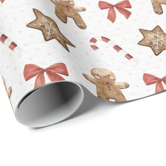 kerstontbijtkoek cadeaupapier (Rol Hoek)