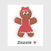 kerstontbijtkoek Cute Girl Cookie Vinyl Sticker (Vel)