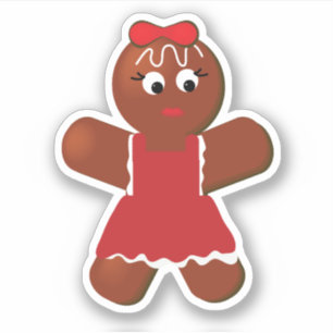 kerstontbijtkoek Cute Girl Cookie Vinyl Sticker