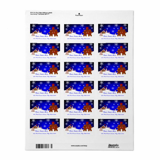 kerstontbijtkoek etiket (Full Sheet)