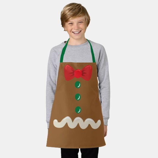 kerstontbijtkoek kinder unisex schort (Gedragen)