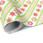 Kerstontbijtkoek Koekjes Green Cadeaupapier (Rol Hoek)