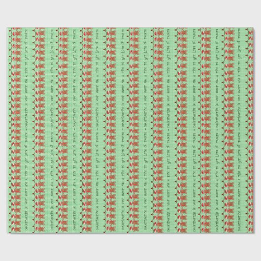 Kerstontbijtkoek Mannen Fun Cadeaupapier (Vlak)