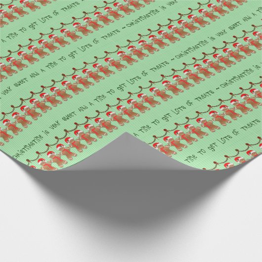 Kerstontbijtkoek Mannen Fun Cadeaupapier (Hoek)