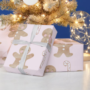 kerstontbijtkoek Roze ompakpapier Cadeaupapier