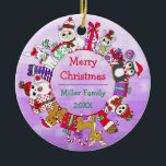 kerstontbijtkoek, Snowman, Katten, Elf Keramisch Ornament<br><div class="desc">Kute kerstcartoons van ontbijtkoek voor mannen,  katten,  sneeuwpoppen,  geschenken,  muizen,  lama's en rendierfamilies en jaarlijkse gepersonaliseerde kerstversiering.</div>