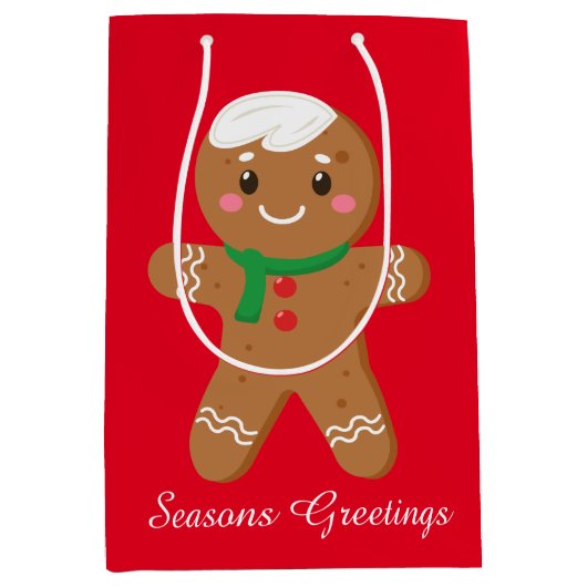 kerstontbijtkoek toevoegen tekst medium cadeauzakje (Voorkant)