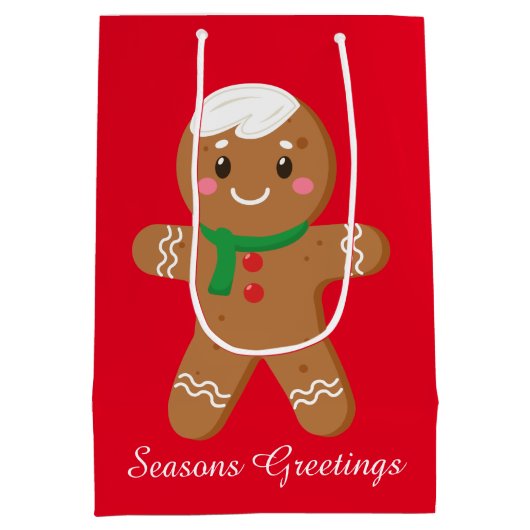 kerstontbijtkoek toevoegen tekst medium cadeauzakje (Achterkant)