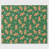 Kerstontbijtkoek voor mannen Snowflakes Cadeaupapier (Vlak)