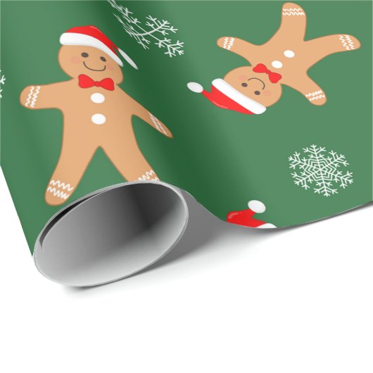 Kerstontbijtkoek voor mannen Snowflakes Cadeaupapier (Rol Hoek)