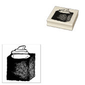 Kerstontbijtkoekje Caake Slice Whipped Cream Rubberstempel (Gestempeld)