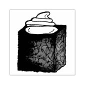 Kerstontbijtkoekje Caake Slice Whipped Cream Rubberstempel (Afrduk)