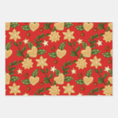 Kerstontbijtkoekjes en koekjes en rode bessen inpakpapier vel (Voorkant 2)