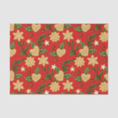 Kerstontbijtkoekjes en koekjes en rode bessen tissuepapier (Voorkant)