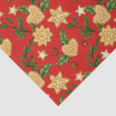 Kerstontbijtkoekjes en koekjes en rode bessen tissuepapier (Detail)