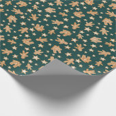 Kerstontbijtkoekjes in donkergroen cadeaupapier (Hoek)